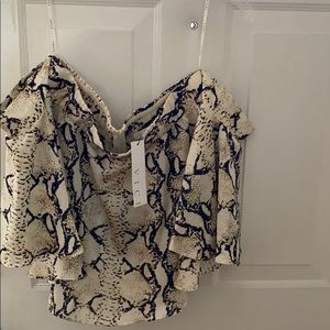 Off shoulder silk top